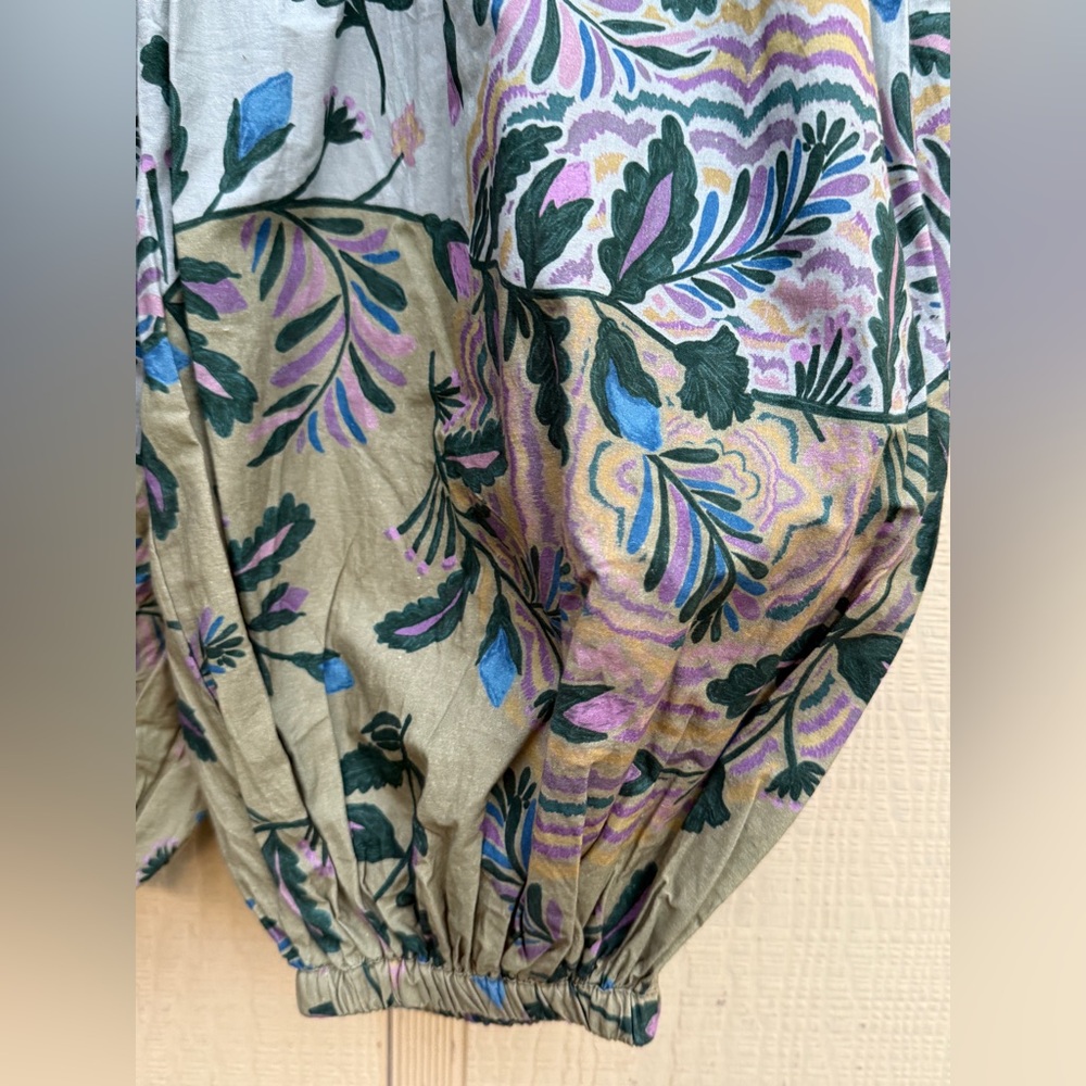 Free People After Glow Balloon Pants Ivory Combo Harem Baggy Pants Genie Floral - Picture 4 of 6